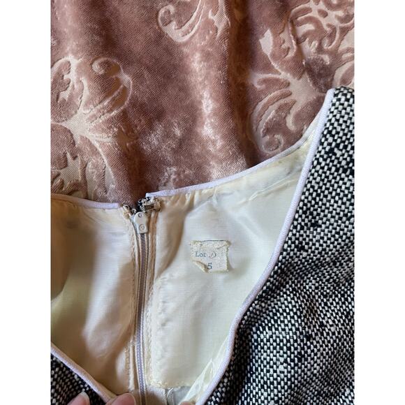 Vintage 60s Mod Tweed Two Piece Dress and Jacket Set Gray Jackie O Style Size XS - Picture 7 of 8